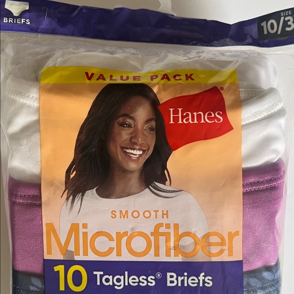 Hanes Women’s Tagless Briefs - Black, White, Purple, navy blue , grey - Picture 3 of 8